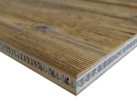 Panneau 5 plis - 1 face vieux bois Brûlé Soleil âme aluminium